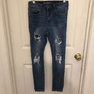 Machine destroyed jeans size 7